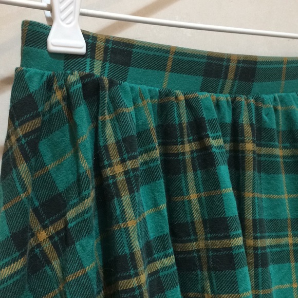 ASOS Green Black Plaid Mini Skater Skirt - Picture 3 of 8